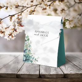 エレガントな水彩画の葉のウェディング　ギフトボックス フェイバーボックス