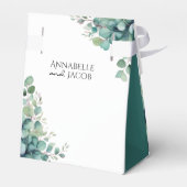 エレガントな水彩画の葉のウェディング　ギフトボックス フェイバーボックス (裏面サイド)