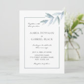 エレガントな水彩画の葉のボタニカル ウェディング 招待状 (スタンド正面)