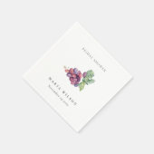 エレガントな水彩画の葡萄の葉のブライダルシャワー スタンダードカクテルナプキン (角)