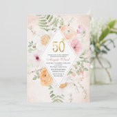 エレガントな水彩画の誕生日パーティー招待状 招待状 (スタンド正面)