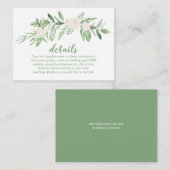 エレガントな水彩画の象牙色のバラの結婚式の詳細 エンクロージャーカード (正面/裏面)