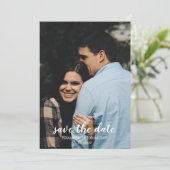 エレガントな水彩画の象牙色の結婚式のSave the Date 招待状 (スタンド正面)