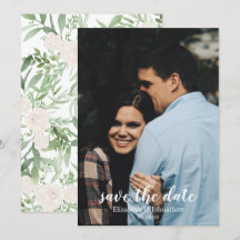 エレガントな水彩画の象牙色の結婚式のSave the Date