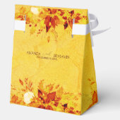 エレガントな水彩画の赤と金のポインセチアのウェディング フェイバーボックス (裏面)