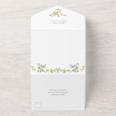 エレガントな水彩画の野生の花のウェディング フラワーズ オールインワン招待状 (外側)