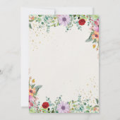 エレガントな水彩画の野生の花のフローラルウェディング 招待状 (裏面)