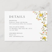 エレガントな水彩画の野生の花の結婚式の詳細 エンクロージャーカード (正面)