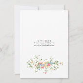 エレガントな水彩画の野生の花の花束 ウェディング 招待状 (裏面)