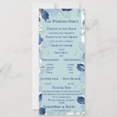 エレガントな水彩画の青い花のウェディングプログラム 招待状 (裏面)