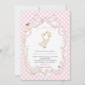 エレガントな水彩画の1歳誕生日　シリ―なゴ―スG 招待状 (正面)