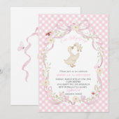 エレガントな水彩画の1歳誕生日　シリ―なゴ―スG 招待状 (正面/裏面)