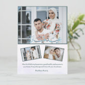 エレガントな水彩画のEid Mubarak家族写真 シーズンカード (スタンド正面)