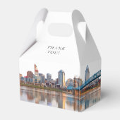 エレガントな水彩画シンシナティオハイオ州ウェディング フェイバーボックス (裏面サイド)