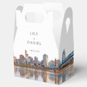 エレガントな水彩画シンシナティオハイオ州ウェディング フェイバーボックス (オープン)