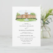 エレガントな水彩画トラカイ・ヴォケ・マンションウェディング 招待状 (スタンド正面)