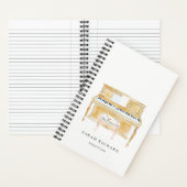 エレガントな水彩画ピアノミュージシャン音楽教師 ノートブック (内側)