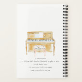 エレガントな水彩画ピアノミュージシャン音楽教師 ノートブック (裏面)