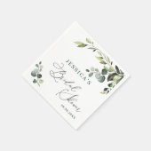 エレガントな水彩画ユーカリのウェディングシャワーペーパー スタンダードカクテルナプキン (角)