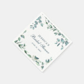 エレガントな水彩画ユーカリのウェディングシャワーペーパー スタンダードカクテルナプキン (角)