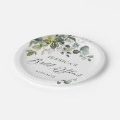 エレガントな水彩画ユーカリのブライダルシャワーペーパー ペーパープレート (アングル)