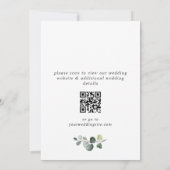 エレガントな水彩画ユーカリの結婚式QRコード セーブザデート (裏面)