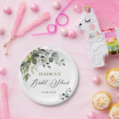 エレガントな水彩画ユーカリ ブライダルシャワー ペーパー ペーパープレート (パーティー)