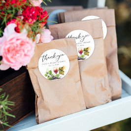 エレガントな水彩画 サンクス ワイン テイスティング ラウンドシール