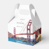 エレガントな水彩画 サンフランシスコ ウェディング フェイバーボックス (正面サイド)