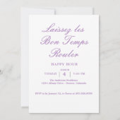 エレガントな水彩画 マーディ・グラス 招待状 (裏面)