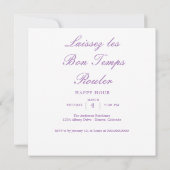 エレガントな水彩画 マーディ・グラス 招待状 (裏面)