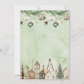 エレガントな水彩画 外は寒いよ 赤ちゃん歓迎会 招待状 (裏面)