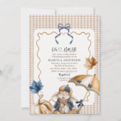 エレガントな水彩画 小さなかぼちゃ ああ、男の子 赤ちゃん 招待状 (正面)