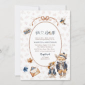 エレガントな水彩画　小さなかぼちゃ　わあ　赤ちゃん 招待状 (正面)