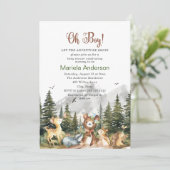 エレガントな水彩画 少年アドベンチャー 始まり ベビーショー 招待状 (スタンド正面)