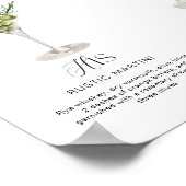 エレガントな水彩画 彼の彼女のシグネチャードリンク ウェディング ポスター (角)