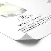 エレガントな水彩画 彼の彼女のシグネチャードリンク ウェディング ポスター (角)