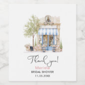 エレガントな水彩画 彼女はオイ ピンクの花 ブリダ ワインラベル (シングルラベル)