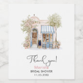 エレガントな水彩画 彼女はオイ ピンクの花 ブリダ ワインラベル (シングルラベル)