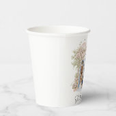 エレガントな水彩画 彼女はオイ ピンクの花 ブリダ 紙コップ (右)