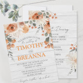 エレガントな水彩花と木のウェディング 招待状