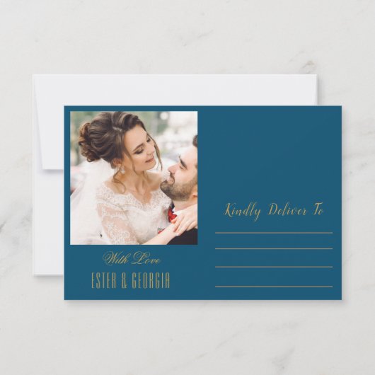 エレガントな水彩花のウェディングサンクスカード サンキューカード