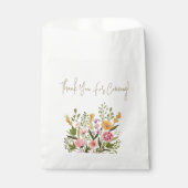 エレガントな水彩花のウェディングシャワー感謝祭 フェイバーバッグ (正面)