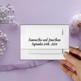 エレガントな水彩花のウェディング 招待状ベリーバンド