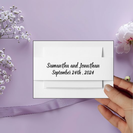 エレガントな水彩花のウェディング 招待状ベリーバンド