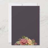 エレガントな水彩花のウェディング 招待状 (裏面)