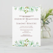 エレガントな水彩花のエンゲージメントパーティー 招待状 (スタンド正面)