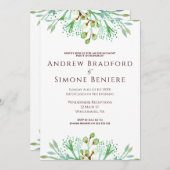 エレガントな水彩花のエンゲージメントパーティー 招待状 (正面/裏面)