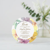 エレガントな水彩花のブライダルシャワー 招待状 (スタンド正面)