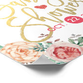 エレガントな水彩花のベイビーシャワーウェルカムサイン ポスター (角)